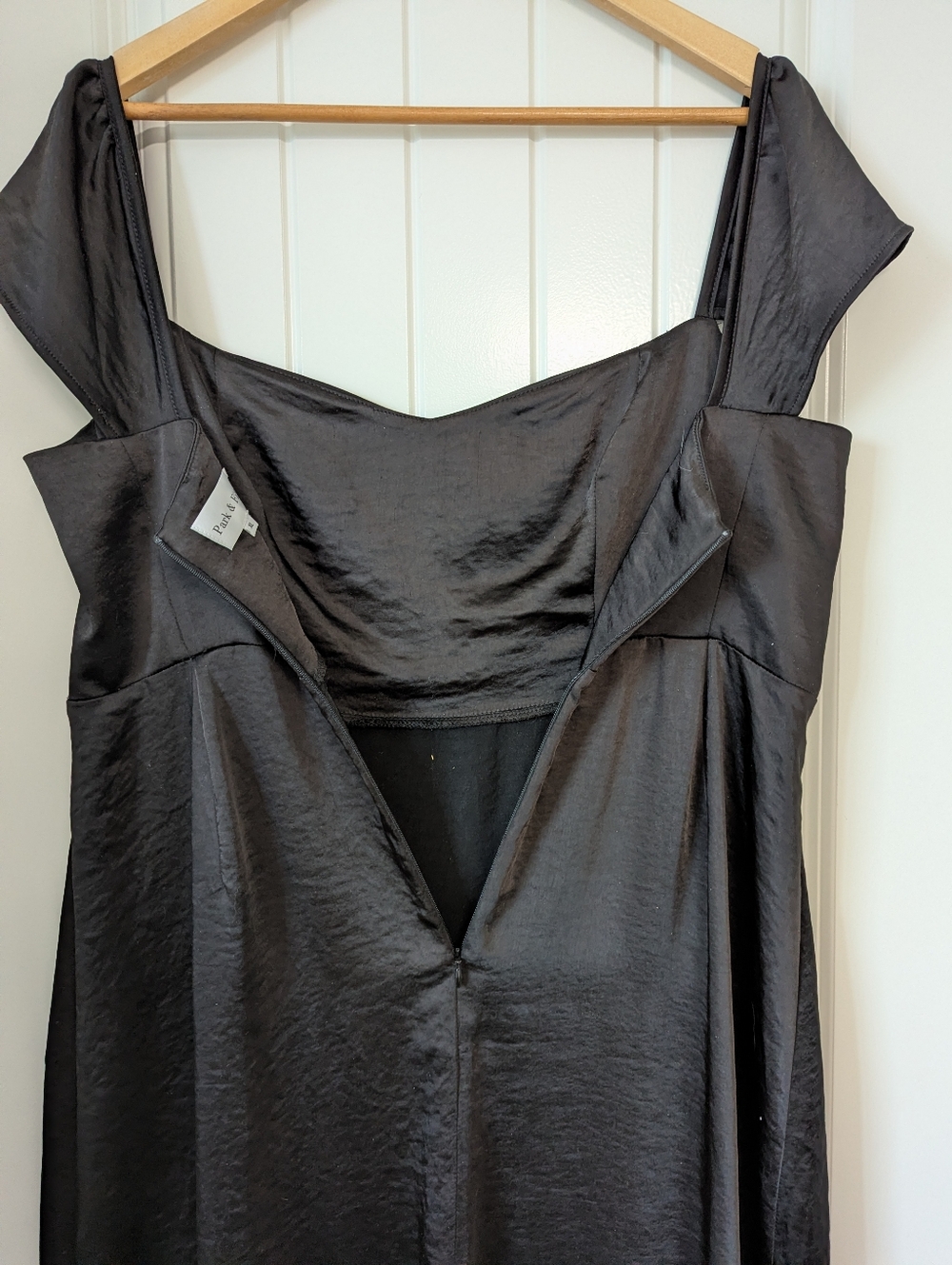 Park & Fifth Black Satin Long Evening Dress Size XL - Picture 7 of 8
